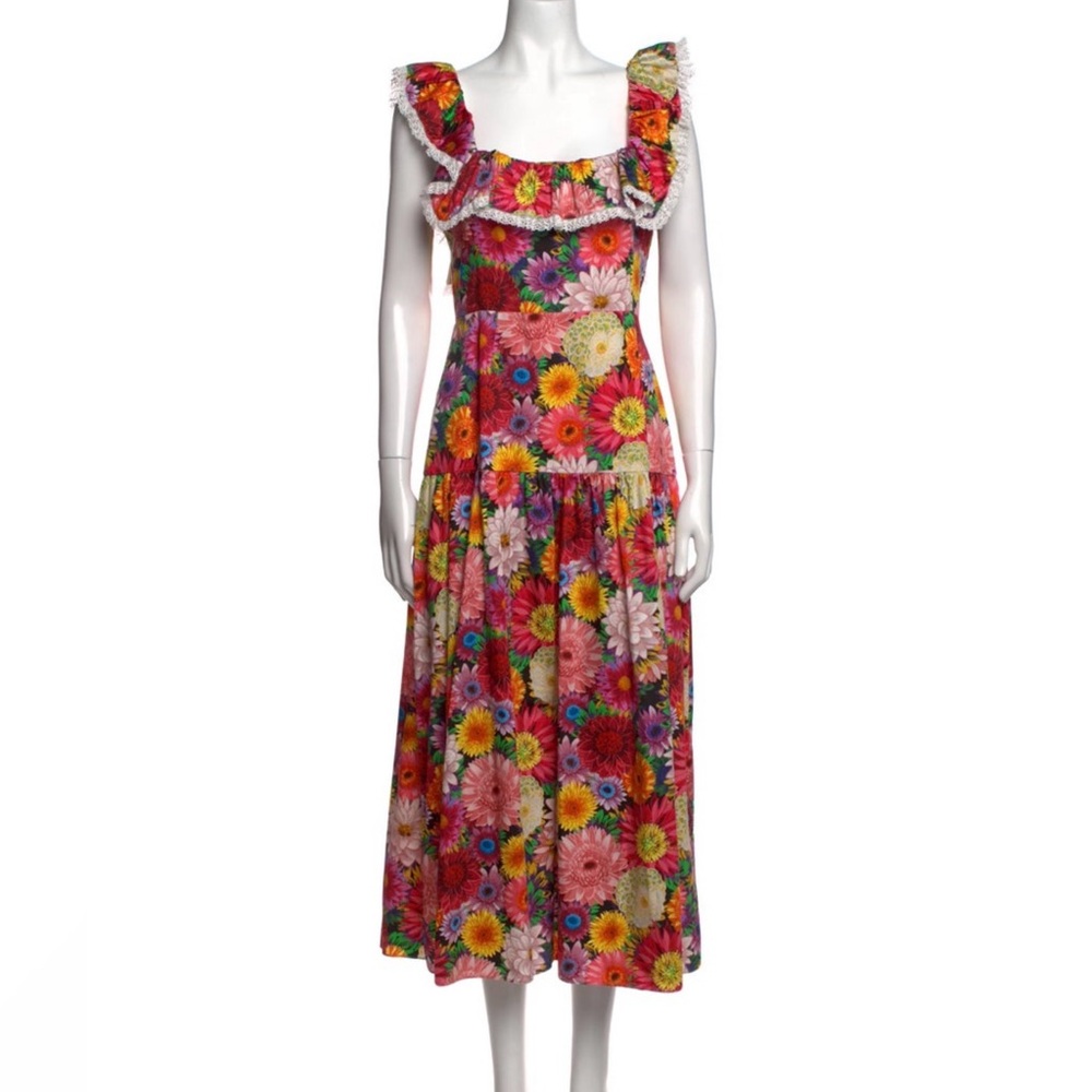 Borgo De Nor Colorful Over the Rainbow Floral Midi Dress - size 10